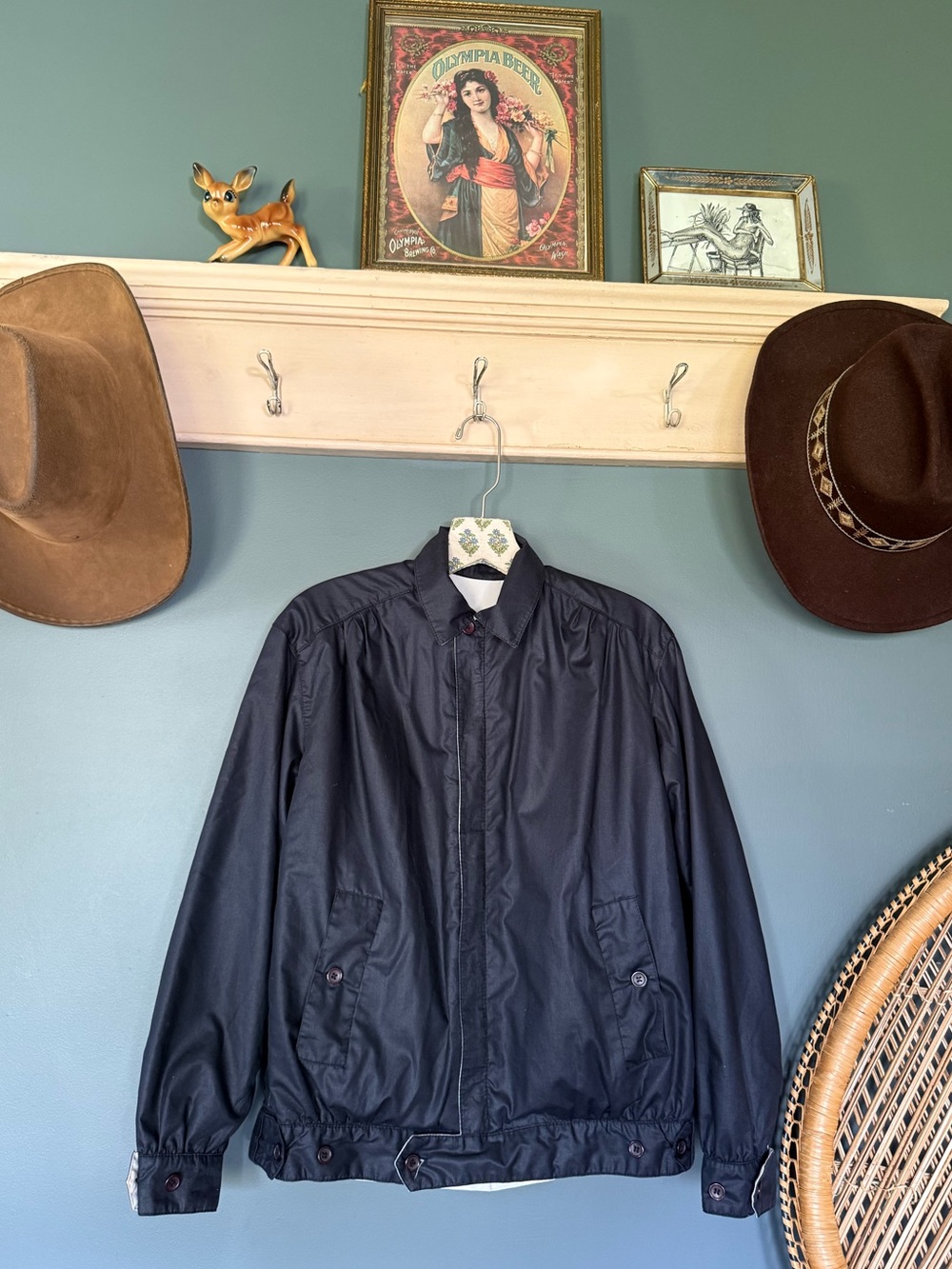 Vintage Navy / white reversible Lightweight Jacket